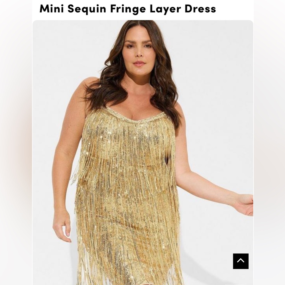 Torrid Mini Sequin Fringe Layer Dress Size: 18